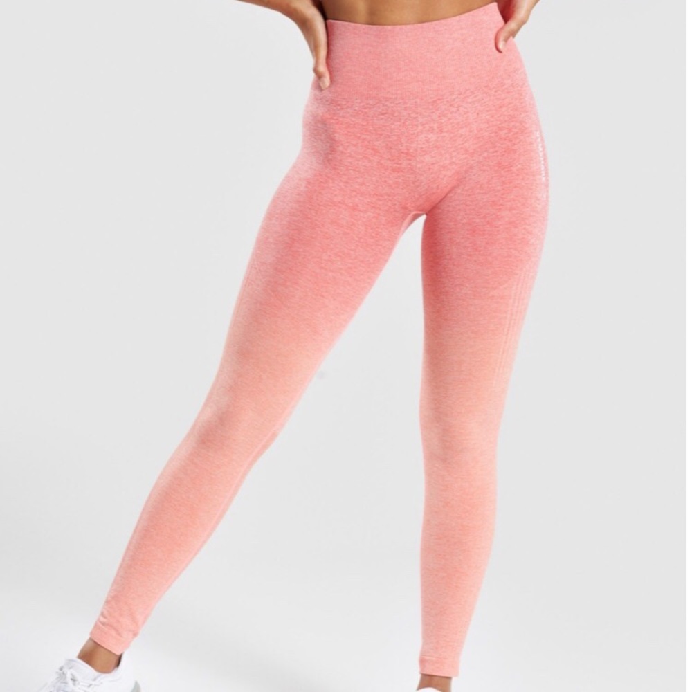 Gymshark ombre seamless leggings - peach coral
